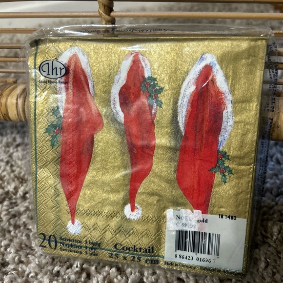 Noel Holiday Napkins - Red and Green - Picture 2 of 5